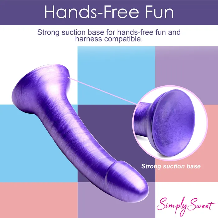 Simply Sweet Dildos Simply Sweet Metallic Silicone Dildo Purple Simply Sweet Dildos Simply Sweet Metallic Silicone Dildo Purple