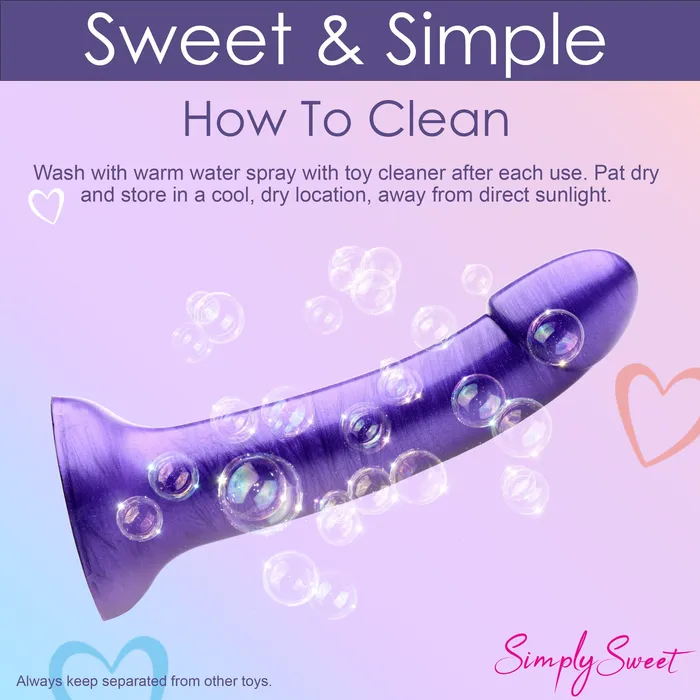 Simply Sweet Dildos Simply Sweet Metallic Silicone Dildo Purple Simply Sweet Dildos Simply Sweet Metallic Silicone Dildo Purple