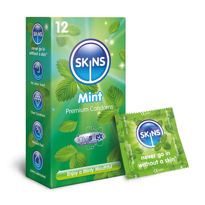 Skins Condoms Mint 12 Pack Skins Female Sex Toys