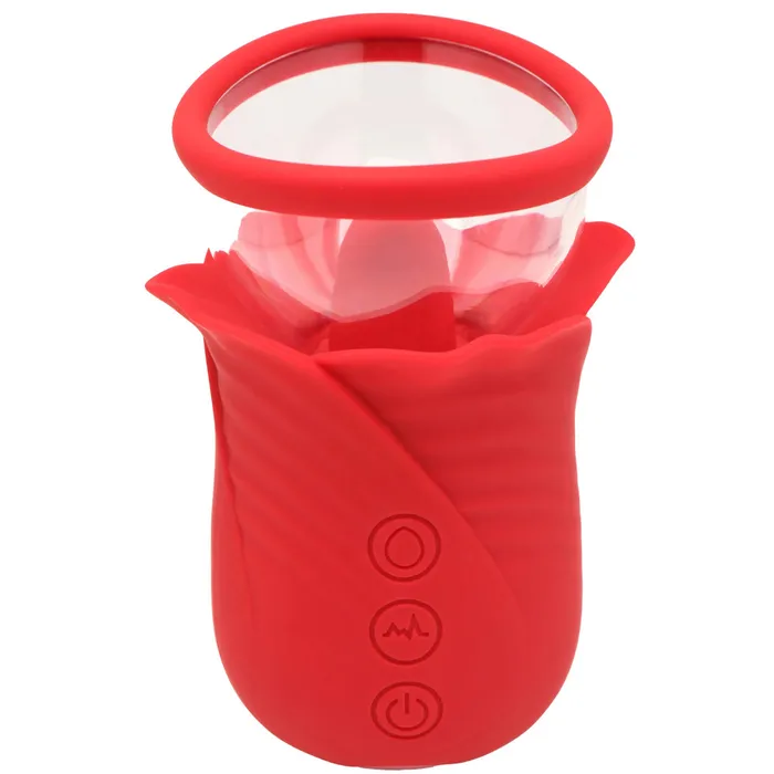 Vibrators Lily Lover Sucking and Vibrating Clitoral Stimulator Red XR Brands Vibrators Lily Lover Sucking and Vibrating Clitoral Stimulator Red XR Brands