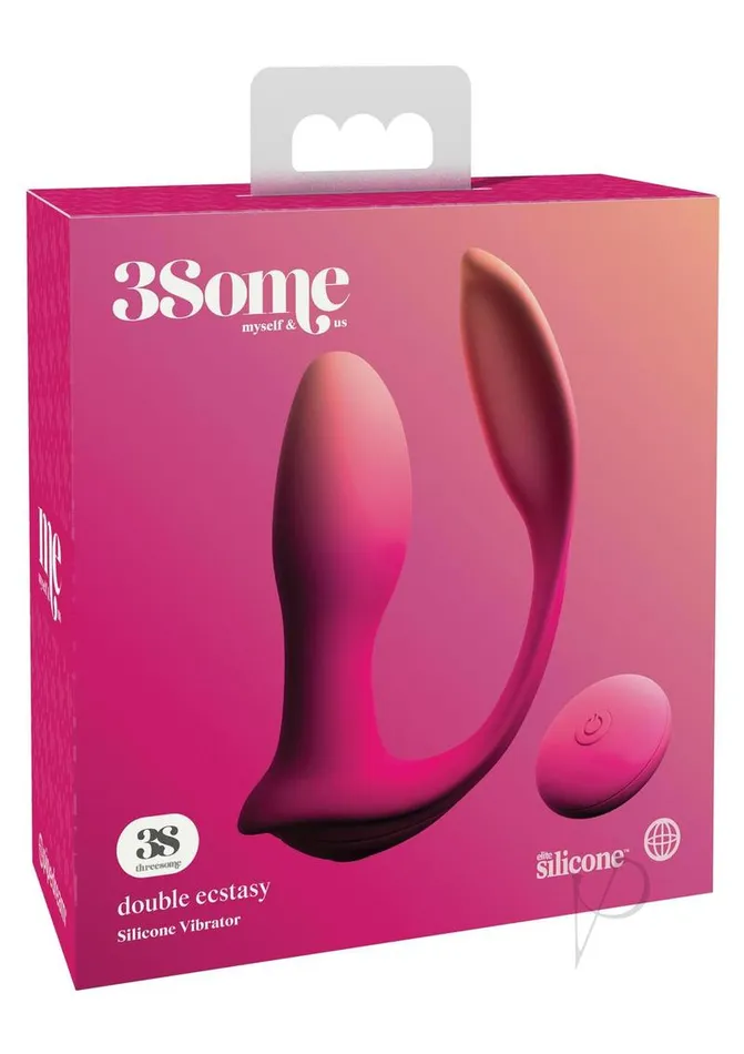 3Some Double Ecstasy Silicone Rechargeable Vibrator with Remote Control Pink 3some Female Sex Toys 3Some Double Ecstasy Silicone Rechargeable Vibrator with Remote Control Pink 3some Female Sex Toys