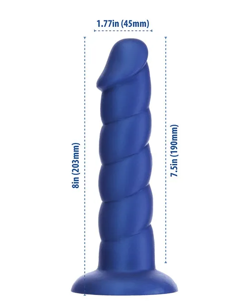 Addiction Fantasy Unicorn Silicone Dildo 8in Blue Addiction Dildos