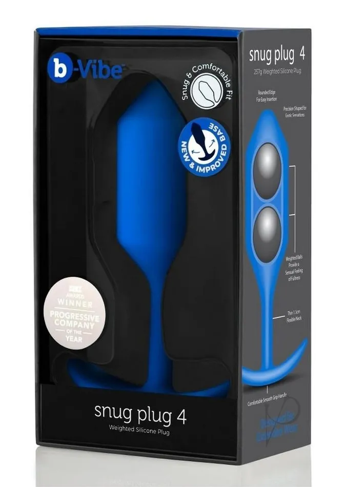 Anal B Vibe BVibe Snug Plug 4 Silicone Weighted Anal Plug Navy