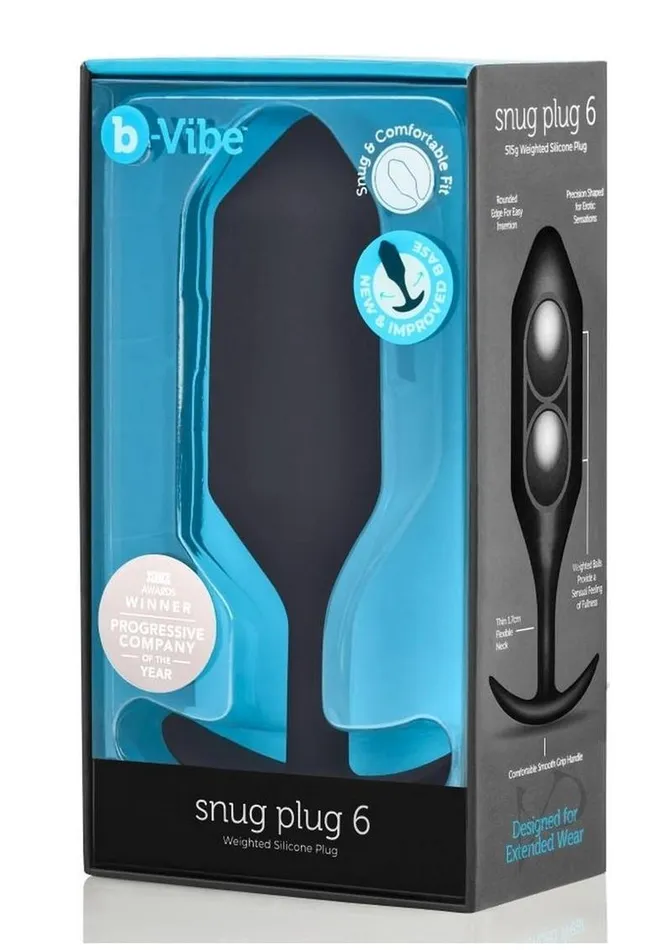 Anal B Vibe BVibe Snug Plug 6 Silicone Weighted Anal Plug Black