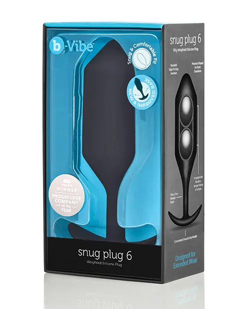 Anal B Vibe BVibe Snug Plug 6 Silicone Weighted Anal Plug Black