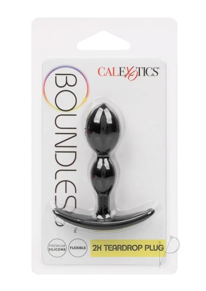 Anal Boundless Boundless 2X Teardrop Silicone Anal Plug Black