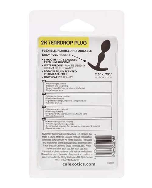 Anal Boundless Boundless 2X Teardrop Silicone Anal Plug Black Anal Boundless Boundless 2X Teardrop Silicone Anal Plug Black