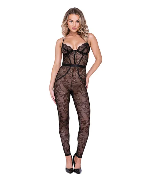 Anal Chantilly Stretch Lace Sleeveless Catsuit wSatin Trim Black XL Roma Confidential Anal Chantilly Stretch Lace Sleeveless Catsuit wSatin Trim Black XL Roma Confidential