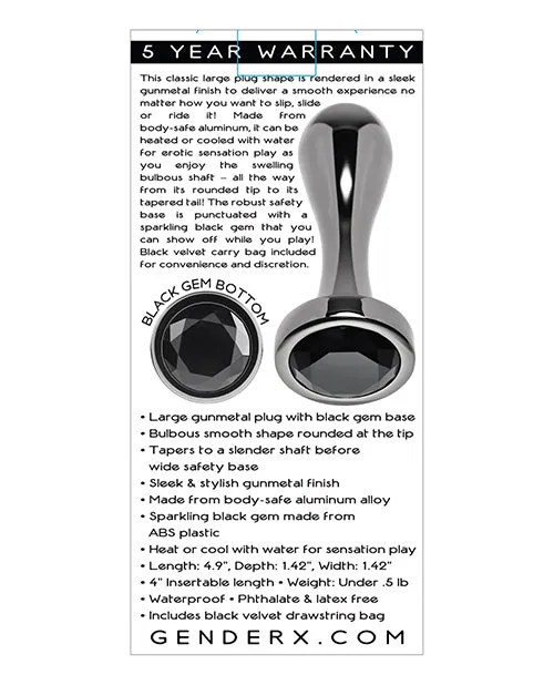 Anal Gender X Gender X Black Pearl Anal Plug Smoke