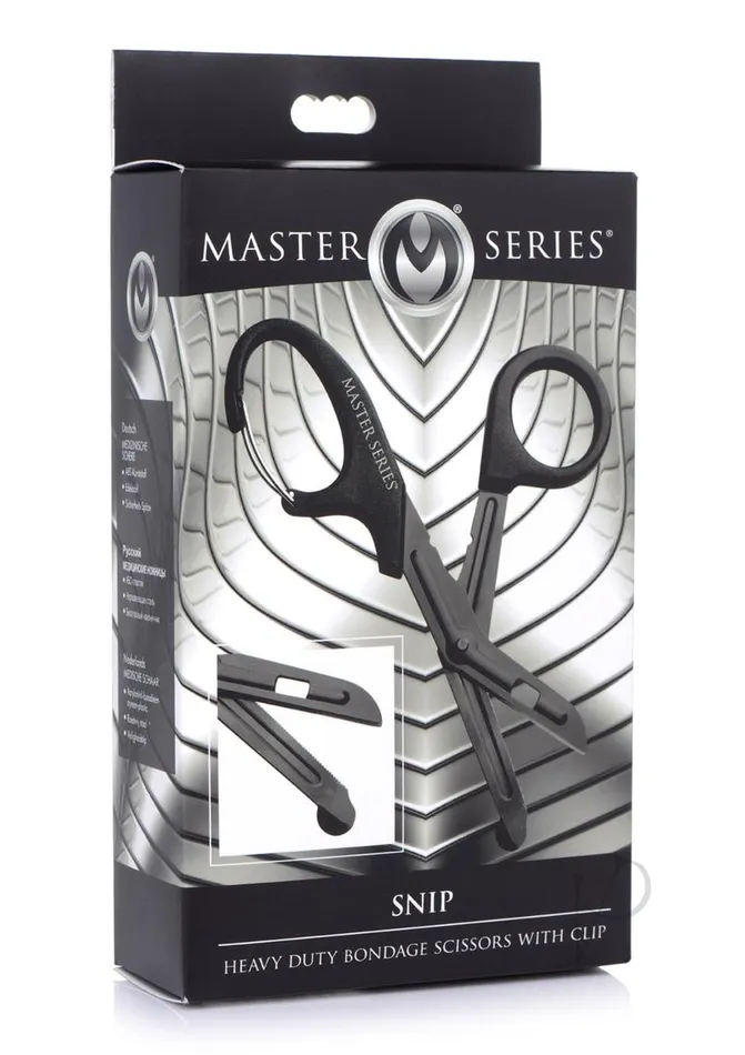 Anal Master Series Snip Heavy Duty Bondage Stainless Steel Scissors with Clip Black Master Series Anal Master Series Snip Heavy Duty Bondage Stainless Steel Scissors with Clip Black Master Series