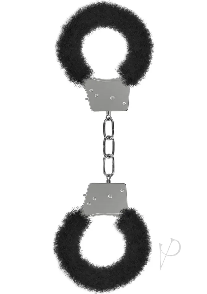 Anal Ouch Ouch Beginners Furry Handcuffs Black