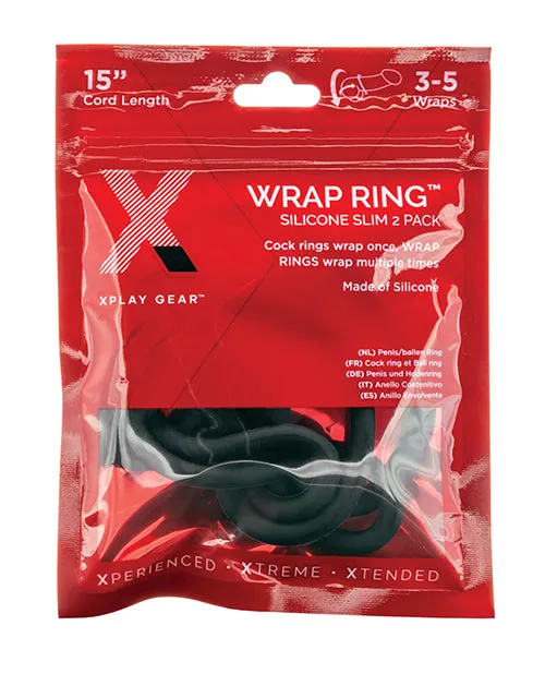 Anal Perfect Fit The Xplay Wrap Ring Silicone Slim 15in 2 pack Black