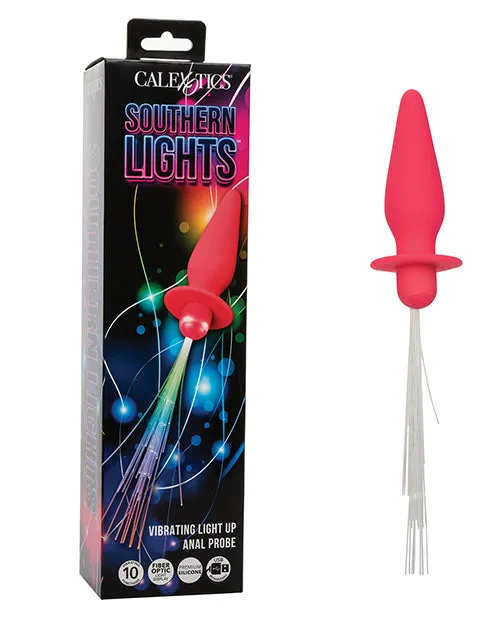 Anal Southern Lights Southern Lights Rechargeable Silicone Vibrating Light Up Anal Probe Pink