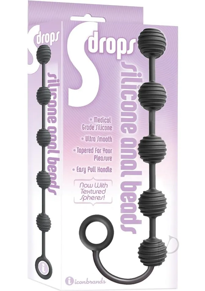Anal The 9s The 9s S Drops Silicone Anal Beads Black