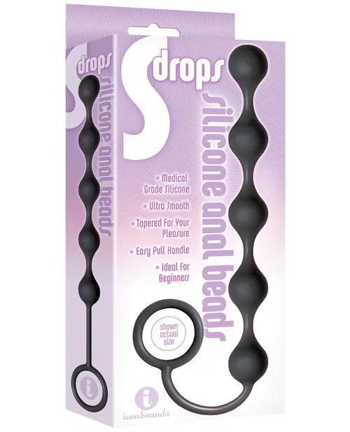 Anal The 9s The 9s S Drops Silicone Anal Beads Black Anal The 9s The 9s S Drops Silicone Anal Beads Black