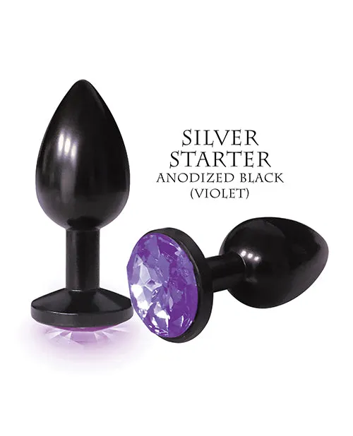 Anal The 9s The 9s The Silver Starter Bejeweled Annodized Stainless Steel Plug Violet