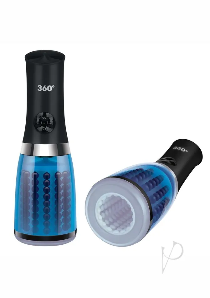 Anal ZOLO 360 Rotating Beaded Masturbator BlueBlack Zolo