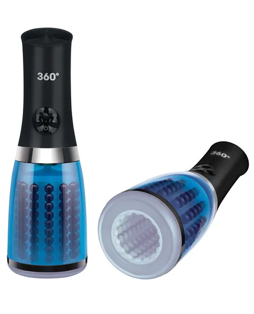 Anal ZOLO 360 Rotating Beaded Masturbator BlueBlack Zolo