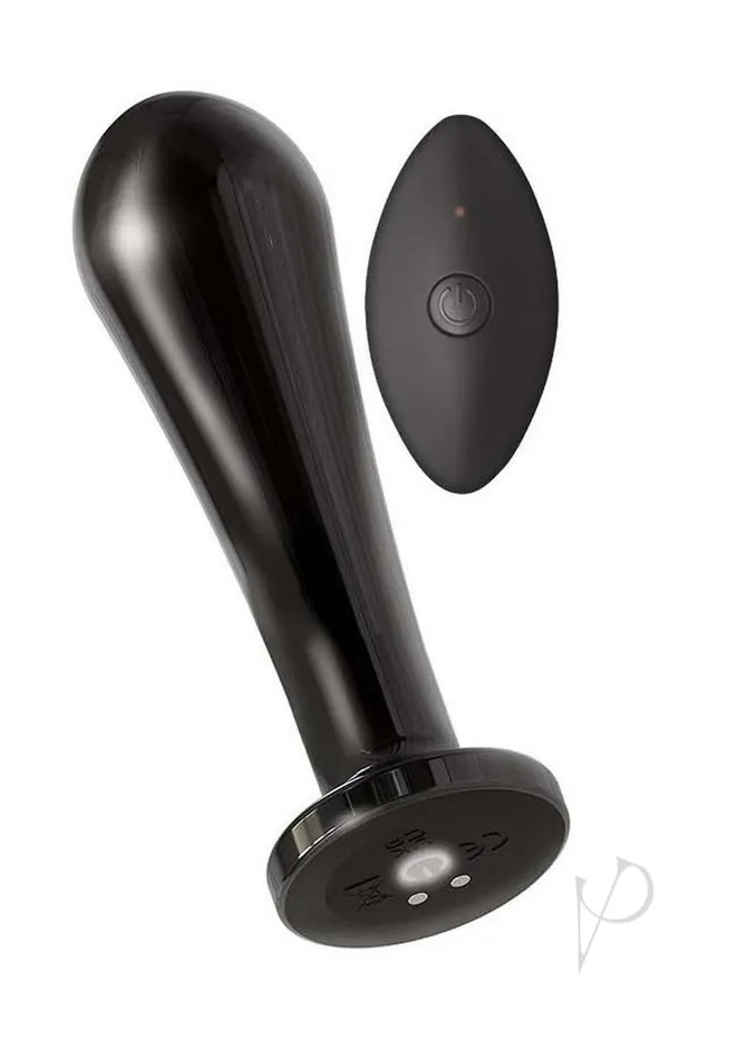 AssSation Vibrating Metal Anal Bulb with Remote Control Black Ass Sation Anal