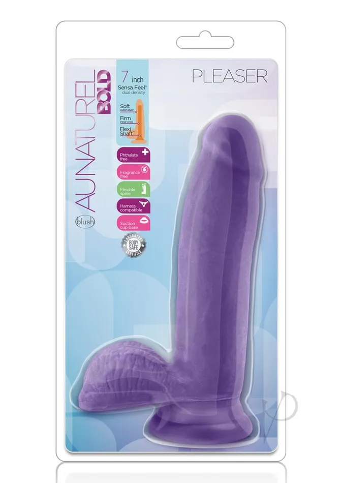 Au Naturel Female Sex Toys Au Naturel Bold Pleaser Dildo with Suction Cup 7in Purple Au Naturel Female Sex Toys Au Naturel Bold Pleaser Dildo with Suction Cup 7in Purple