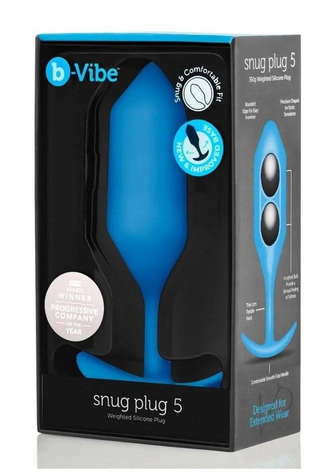 B Vibe Anal BVibe Snug Plug 5 Silicone Weighted Anal Plug Blue