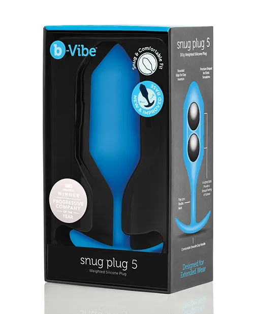B Vibe Anal BVibe Snug Plug 5 Silicone Weighted Anal Plug Blue