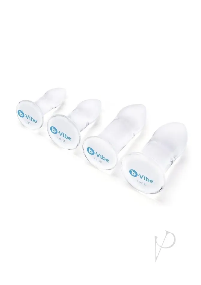 B Vibe Anal BVibes Anal Dilators Glass Plug Set 4 per Set Clear