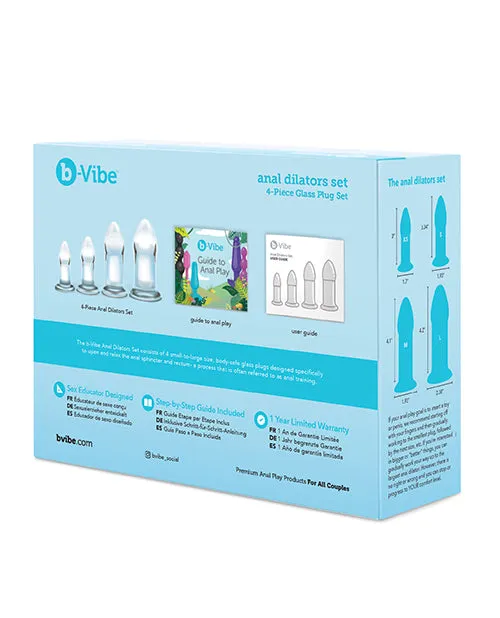 B Vibe Anal BVibes Anal Dilators Glass Plug Set 4 per Set Clear