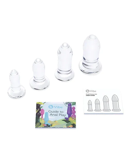 B Vibe Anal BVibes Anal Dilators Glass Plug Set 4 per Set Clear