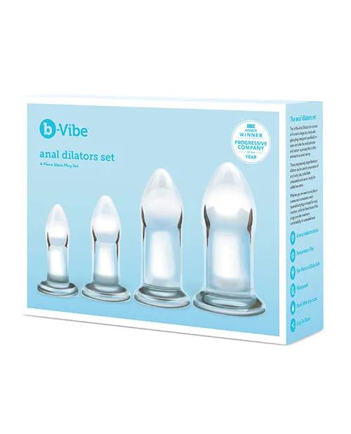 B Vibe Anal BVibes Anal Dilators Glass Plug Set 4 per Set Clear