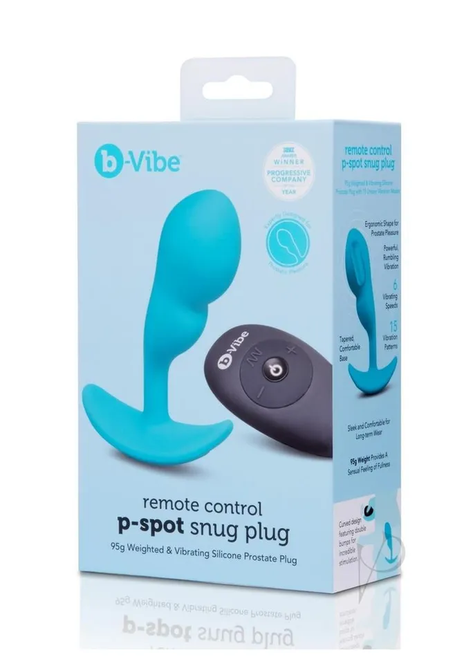 BVibe PSpot Rechargeable Silicone Snug Plug with Remote Control 95g Blue B Vibe Female Sex Toys BVibe PSpot Rechargeable Silicone Snug Plug with Remote Control 95g Blue B Vibe Female Sex Toys