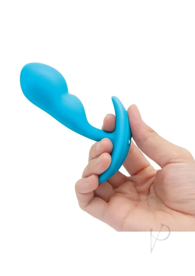 BVibe PSpot Rechargeable Silicone Snug Plug with Remote Control 95g Blue B Vibe Female Sex Toys