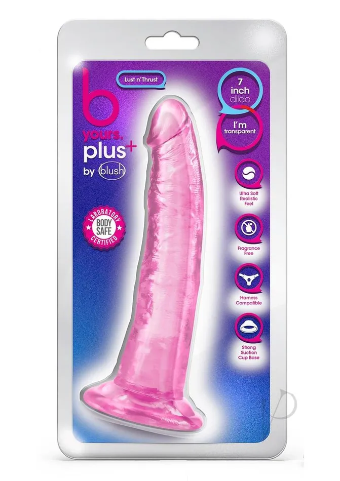 B Yours Plus Lust n Thrust Realistic Dildo 75in Pink B Yours Vibrators