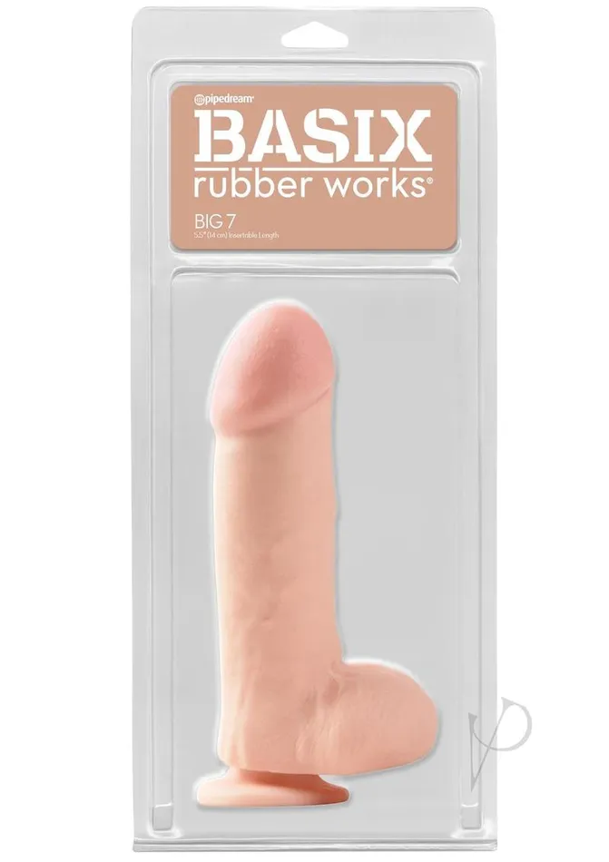 Basix Big 7 with Suction Cup 7in Vanilla Basix Rubber Works Female Sex Toys Basix Big 7 with Suction Cup 7in Vanilla Basix Rubber Works Female Sex Toys