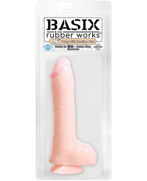 Basix Rubber Works Dildos Basix Rubber Works Dong with Suction Cup 8in Vanilla