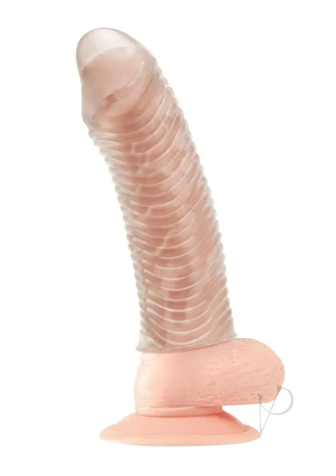 Blue Line Wavy Ribbed Penis Extension 65in Clear Blue Line Cand B Gear Male Sex Toys Blue Line Wavy Ribbed Penis Extension 65in Clear Blue Line Cand B Gear Male Sex Toys
