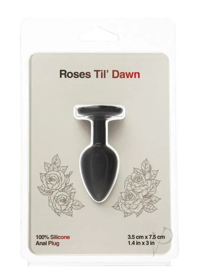 Bms Factory Anal Roses Til Dawn Silicone Butt Plug Small Black