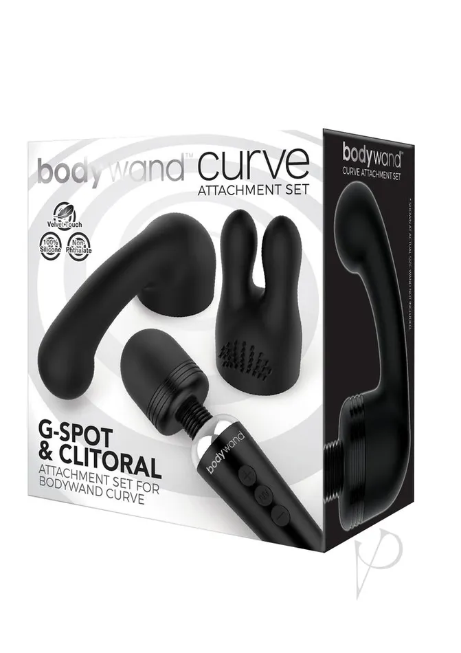 Bodywand Bodywand Curve Silicone GSpot and Clitoral Attachment Set Black Female Sex Toys Bodywand Bodywand Curve Silicone GSpot and Clitoral Attachment Set Black Female Sex Toys