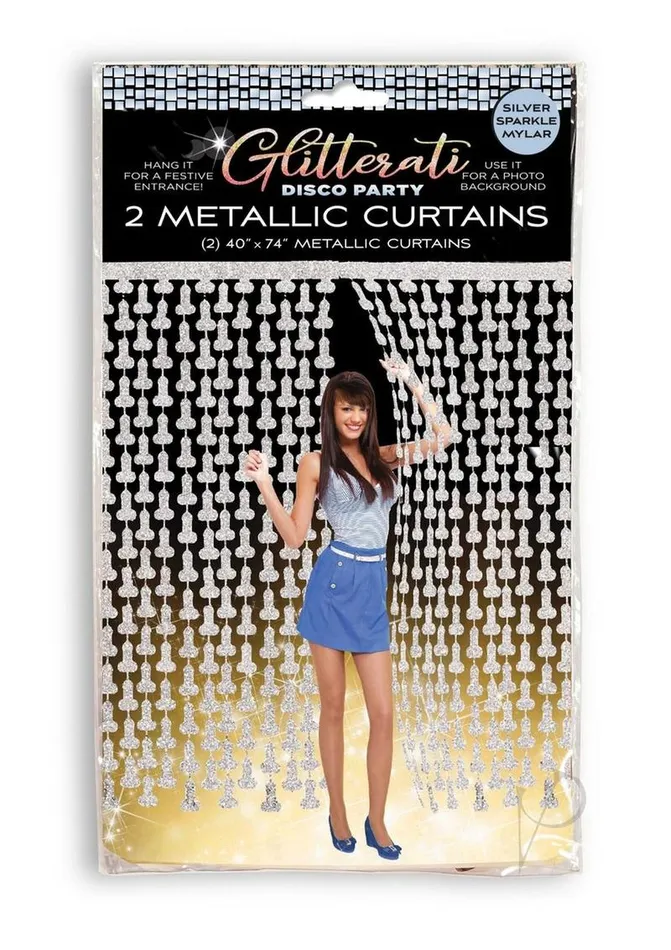 Candyprints Party Anal Glitterati Disco Penis Curtains 2 Each 6ft Panels SilverBlack Candyprints Party Anal Glitterati Disco Penis Curtains 2 Each 6ft Panels SilverBlack