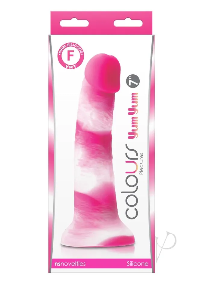 Colours Dildos Colours Pleasures Yum Yum Silicone Dildo 7in PinkWhite