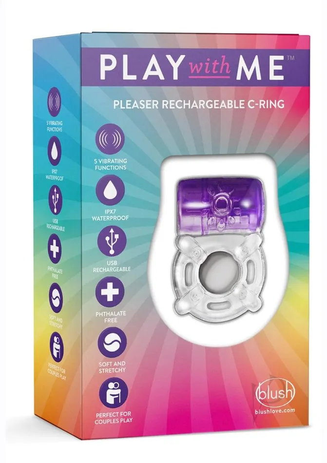 Couples Play With Me By Blush Play with Me Pleaser Rechargeable Cock Ring Purple Couples Play With Me By Blush Play with Me Pleaser Rechargeable Cock Ring Purple
