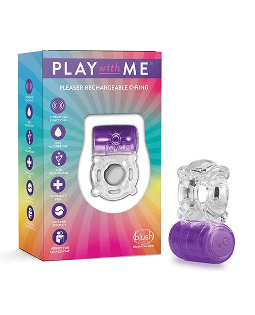 Couples Play With Me By Blush Play with Me Pleaser Rechargeable Cock Ring Purple