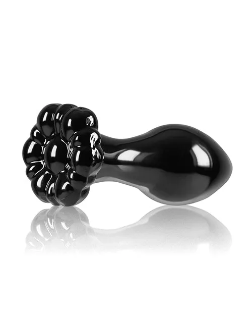 Crystal Anal Crystal Premium Glass Flower Probe Black Crystal Anal Crystal Premium Glass Flower Probe Black