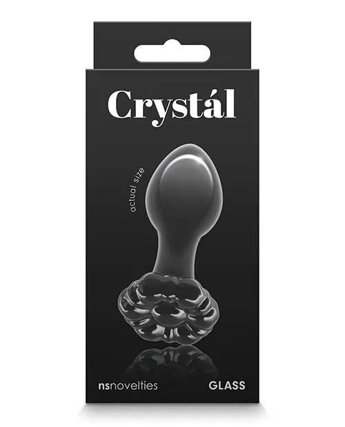 Crystal Anal Crystal Premium Glass Flower Probe Black Crystal Anal Crystal Premium Glass Flower Probe Black