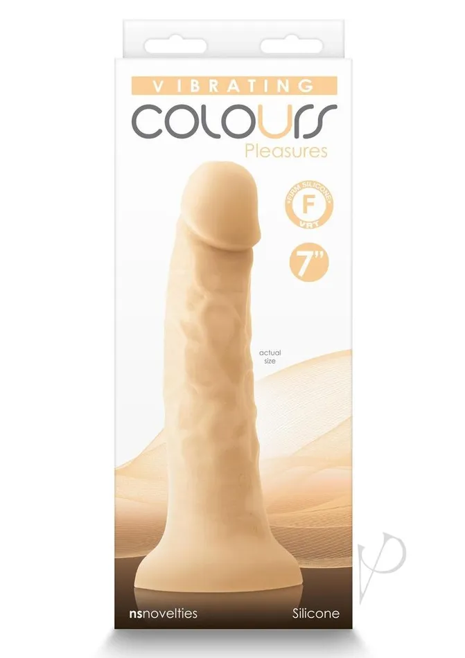 Dildos Colours Colours Pleasures Silicone Vibrating Dildo 7in Vanilla