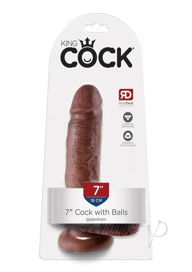 Dildos King Cock King Cock Dildo with Balls 7in Chocolate