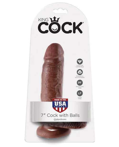 Dildos King Cock King Cock Dildo with Balls 7in Chocolate