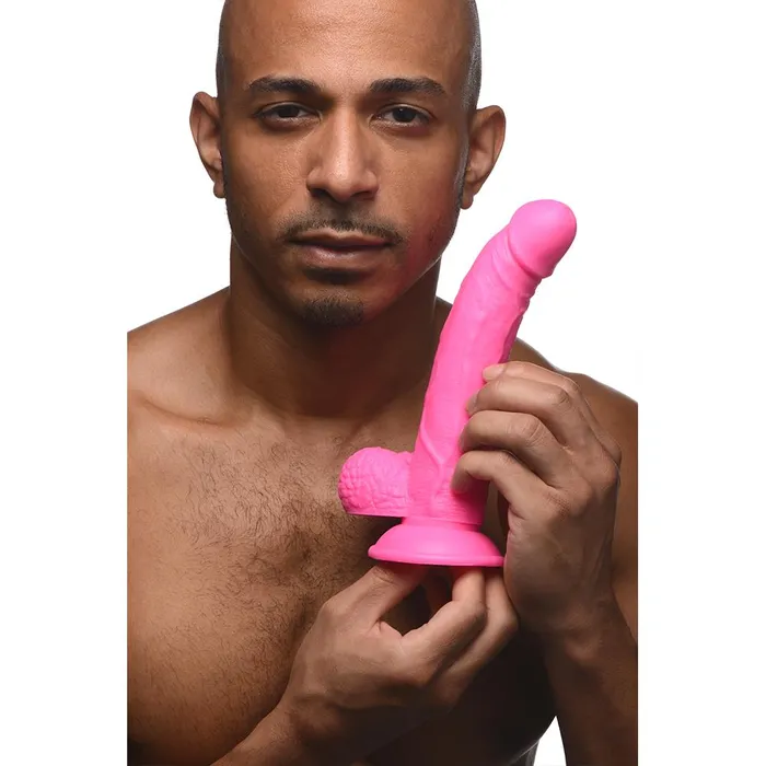 Dildos Pop Peckers 75 Inch Curved Dildo with Balls