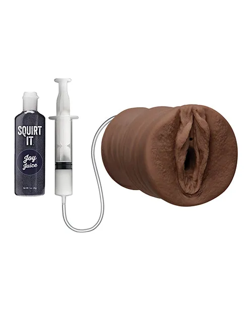 Doc Johnson Male Sex Toys Squirt It Ultraskyn Squirting Masturbator with 1oz Joy Juice Pussy Chocolate Doc Johnson Male Sex Toys Squirt It Ultraskyn Squirting Masturbator with 1oz Joy Juice Pussy Chocolate