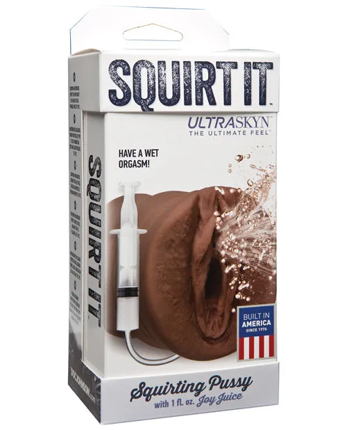 Doc Johnson Male Sex Toys Squirt It Ultraskyn Squirting Masturbator with 1oz Joy Juice Pussy Chocolate Doc Johnson Male Sex Toys Squirt It Ultraskyn Squirting Masturbator with 1oz Joy Juice Pussy Chocolate